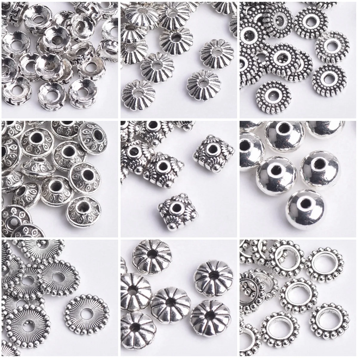 Tibetan Silver Beads 5mm Hole  Tibetan Silver Beads Spacers - 10pcs Hole  2mm Silver - Aliexpress