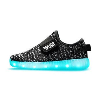 

Size 25-37 Kids Led USB Recharge Glowing Shoes Children's Hook Loop Shoes Children's Glowing Sneakers Led Shoes Kids