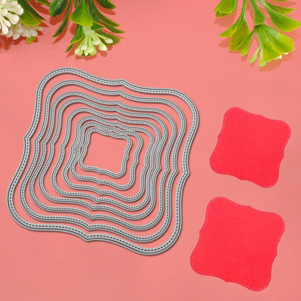 

9PCS Assorted Size Metal Carbon Steel Square Frame Embossing Cutting Dies Stencil Template for DIY Scrapbooking Album Paper Card