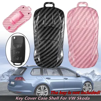

Carbon Fiber Silicone ABS Car Key Cover Case Shell Fob Remote Key Case Shell For VW Golf Bora Jetta POLO Passat forSkoda Octavia