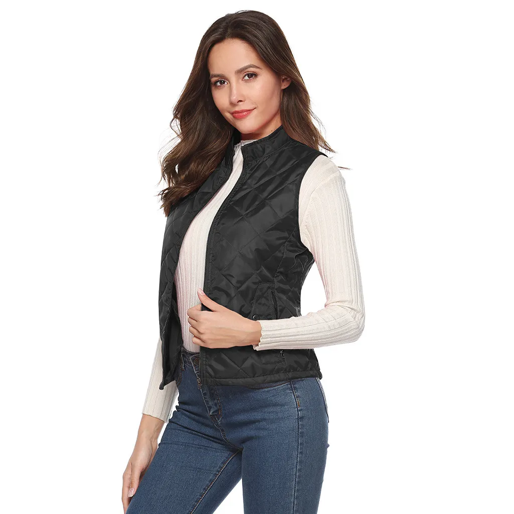 Jaycosin 2019 Winter Warm Casual Leisure Waistcoat Coat Women Thick Solid Color Jackets Comfortable Sleeveless Jacket Coat 31#4