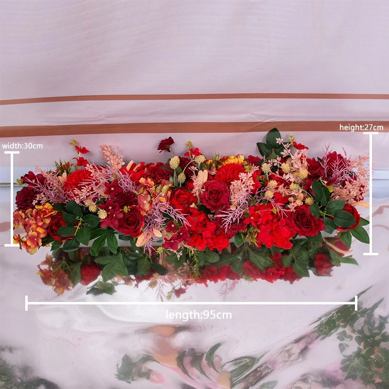DIY 95 см Свадебный цветок декор для железной арки искусственная Цветочная композиция поставки дорога свинец цитированный ряд цветов окно T станция