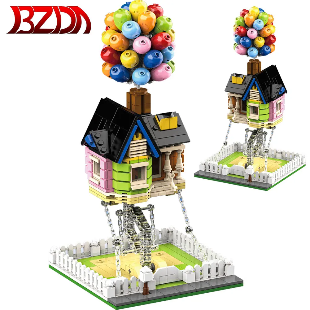 

BZDA Creative Tensegrity Sculptures Suspended Gravity Building Blocks Balloon Flying House Bricks Model kids Toys Christmas Gift