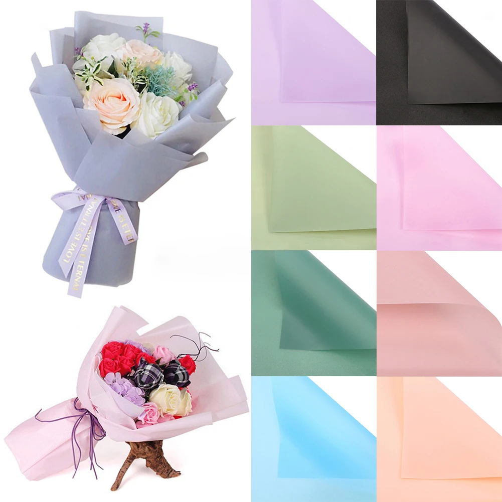 20xWaterproof Plastic Paper Wrapping Paper Gift Flower Packing Paper Decor 2tone 