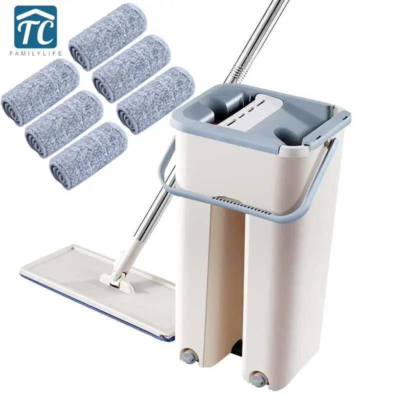 6 шт. швабра из микрофибры с ведром и ведром|Швабры| |