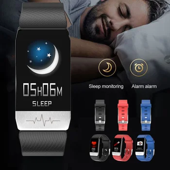 

Elenxs Fitness Tracker Body Temperature Heart Rate Monitor T1 Temperature Measurement Blood Oxygen Heart Rate Smart Bracelet