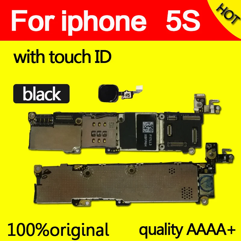 

16GB 32GB 64GB Motherboard with / without touch ID for iphone 5S unlocked mainboard IOS System logic board with chips