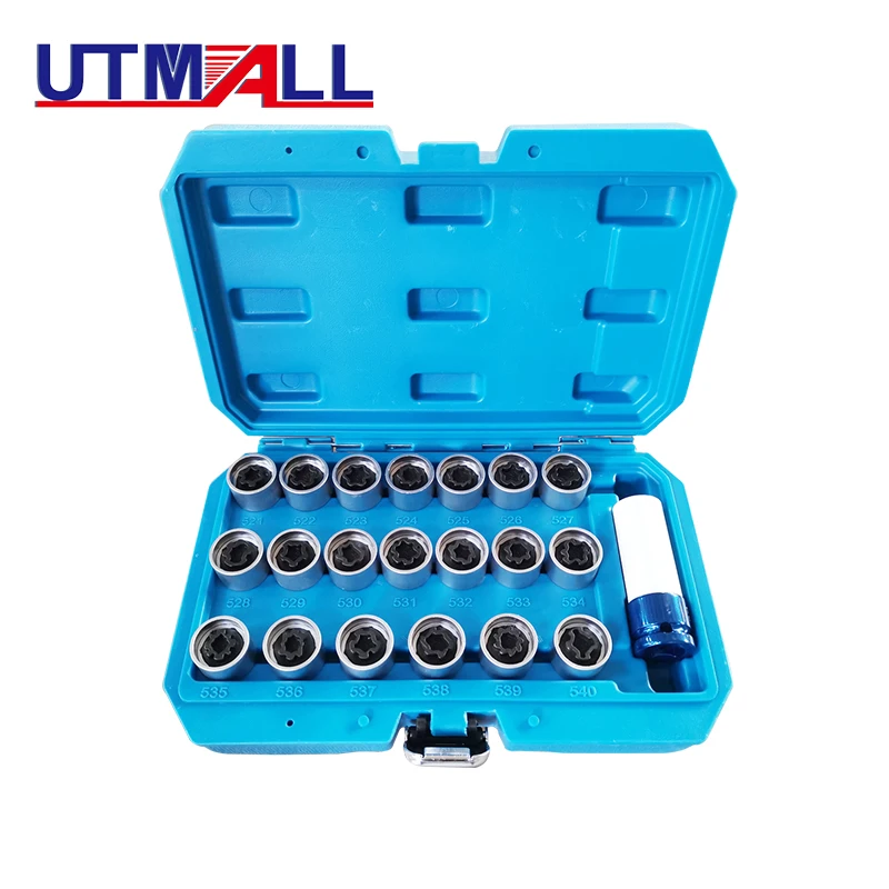 21pcsCarlockingWheelNutRemovalToolKeySocketAntiTheftScrew