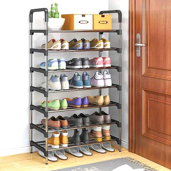 

Simple Shoe Rack Portable Assembly Storage Rack Bracket Corridor Boot Rack Space Saving Home Metal Furniture Rack Shoe Cabinet
