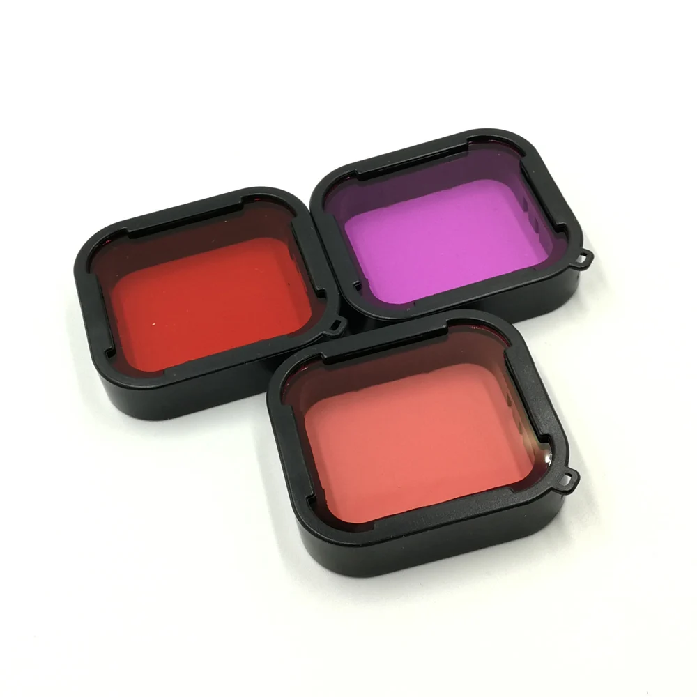 

3-Pack Underwater Filters Kit Red Magenta Snorkel Lens Color Filter for GoPro HERO 5 6 7 Black Suit Housing Case Accessories