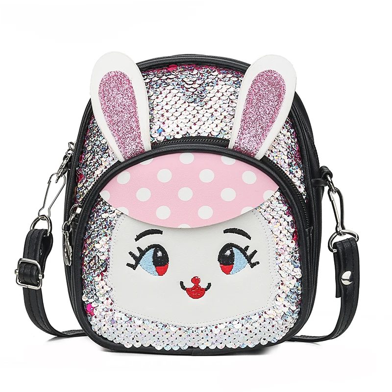 Дети девочки мальчик блестки пайетки Кролик Рюкзак сумка на плечо школьные сумки рюкзак 7 цветов