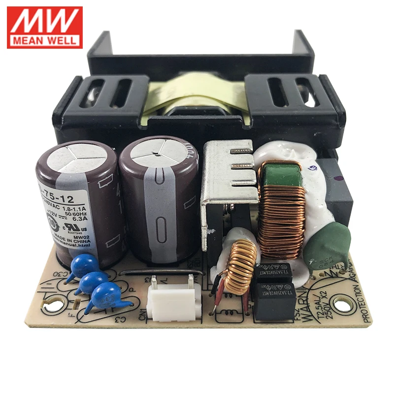 MEAN WELL RPS-75-12 6.3A 12V 75W надежный зеленый медицинский класс открытая рамка импульсный