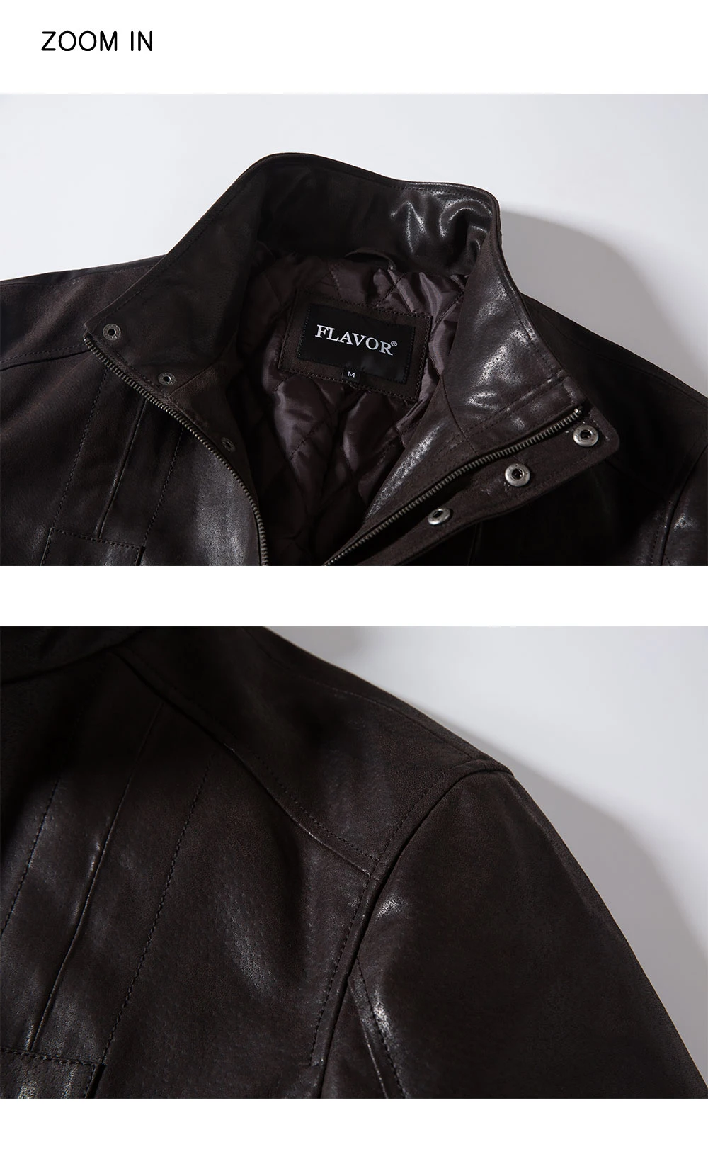 FLAVOR Men's Genuine Leather jacket with Cotton filled Warm coat cowhide jacket mens