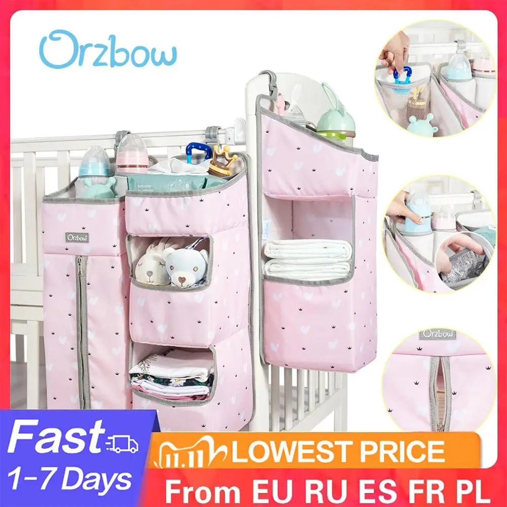 Hanging-Bags Bed-Organizer Crib Diaper Bedding Newborn Baby Infant Orzbow 