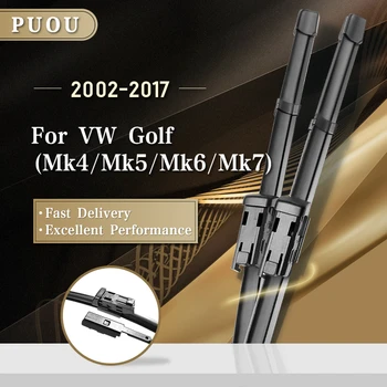 

PUOU Windscreen Wiper Blades for Volkswagen VW Golf Mk4 / Mk5 / Mk6 / Mk7 Model Year from 2002 to 2017
