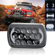 High Quality 7x6 5X7" Waterproof LED Projector Headlight Bulb Hi Lo Beam Halo for Jeep Cherokee XJ Car Light Accessories