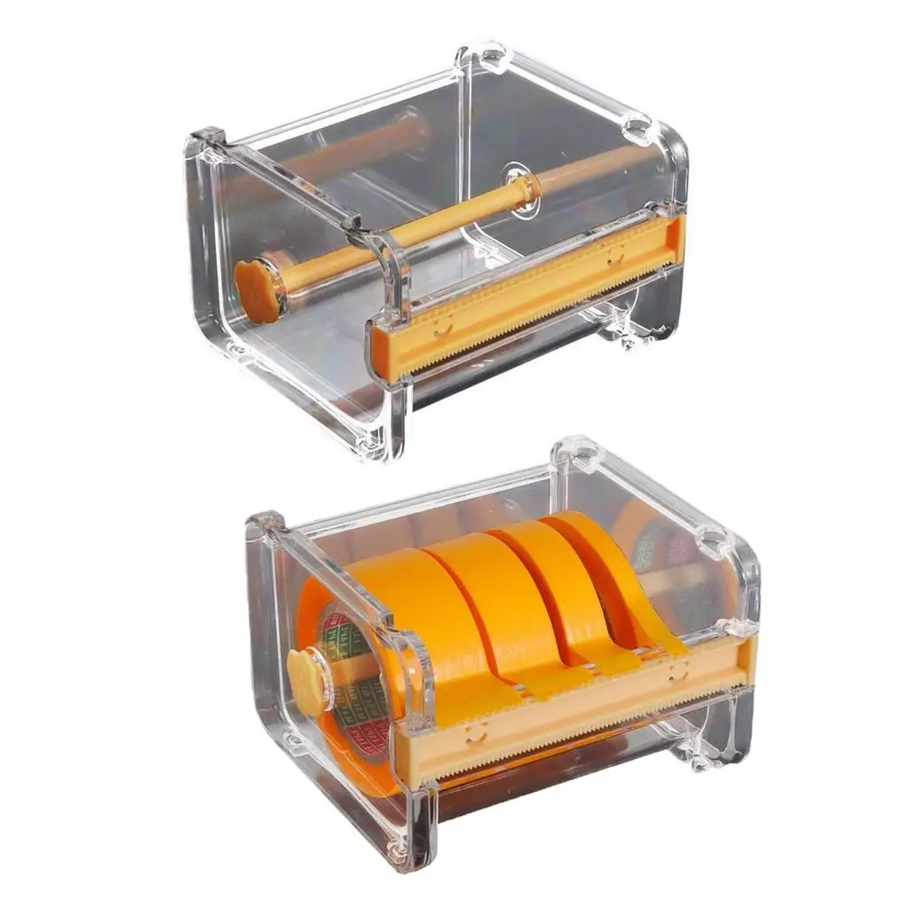 DIY Painting Model Adhesive Tape Storage Box Cutter with 4pcs Paint Marking Line Roll Tapes Cover