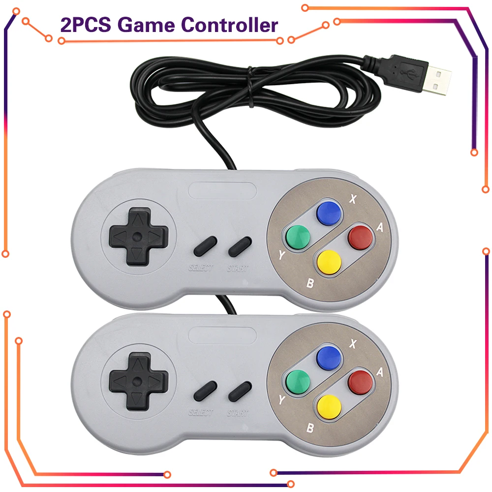 MICROBOT-USB-Controller-Gamepad-2pcs-Super-Game-Controller-SNES-USB ...