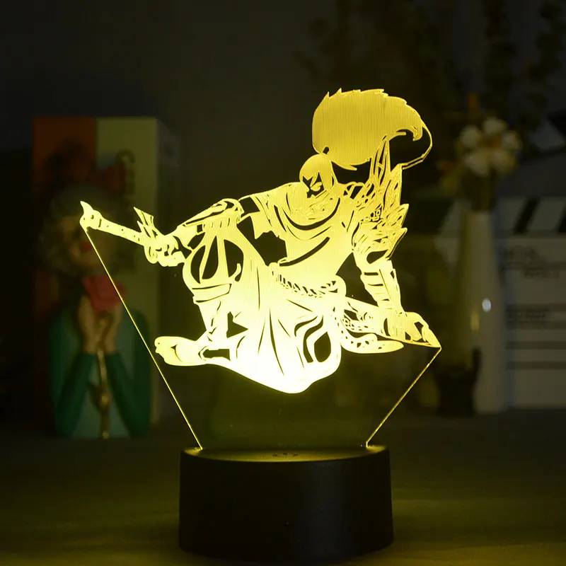 

Yasuo Champion from League of Legends 3D Illusion Gaming Room Desk Backlight Novelty Acrylic Lighting Decoration on the table