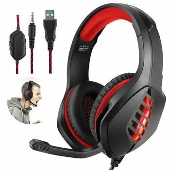 

3.5mm Gaming Headset MIC Stereo Surround Headphone with mircophone earphone for PC Laptop PS4 Xbox One wired earbuds