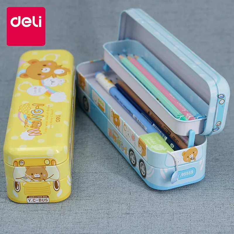 Креативный чехол карандаш Deli Kawaii пенал в стиле школьной машинки многоуровневый