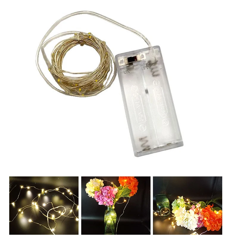 

3M LED String Light Copper Wire Lamp SMD 0603 10LED/M Wire Fairy Warm White Light Garland Christmas Wedding Party Indoor Decor