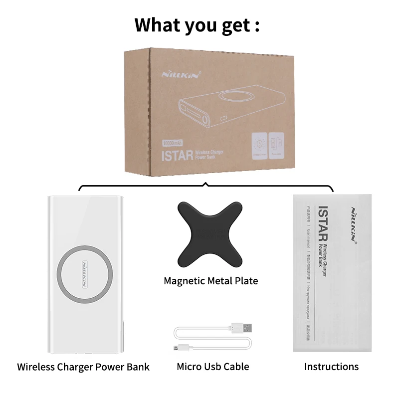 DDKSPARK power Bank 10000 мАч Nillkin 2 в 1 Qi беспроводной банк питания для iPhone X/8 для samsung S9 S8 для Mi 9