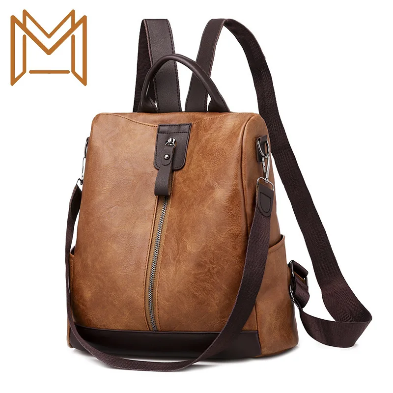

Guard Against Theft Both Shoulders Package Woman Backpack Soft Leather Single Shoulder Satchel Short Trip Package