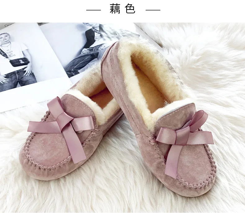 100% Natural Fur Women Shoes Moccasins women Loafers Soft Genuine Leather Leisure Flats Female Driving Casual Footwear