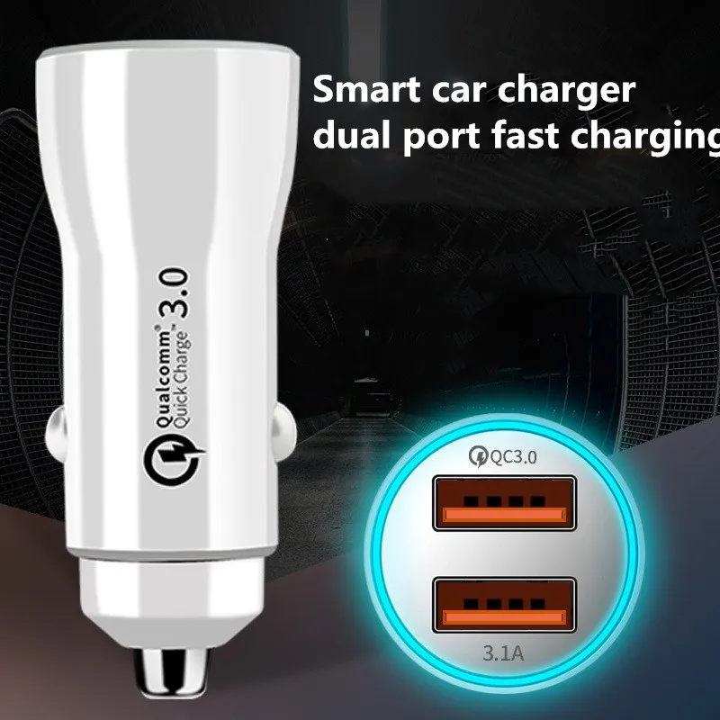 Автомобильное USB зарядное устройство Vanniso QC 3,0 для телефонов gps планшетов 3.1A быстрая зарядка автомобильное зарядное устройство двойной USB адаптер для мобильного телефона в автомобильном адаптере