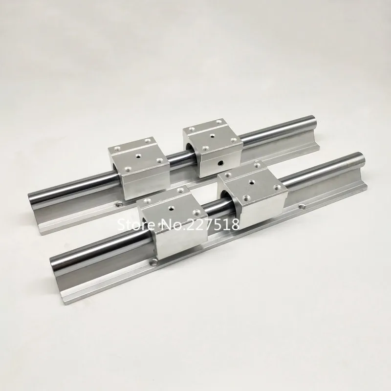 2pcs SBR12-2000mm 12mm fully supported linear rail shaft rod+4pcs SBR12UU 
