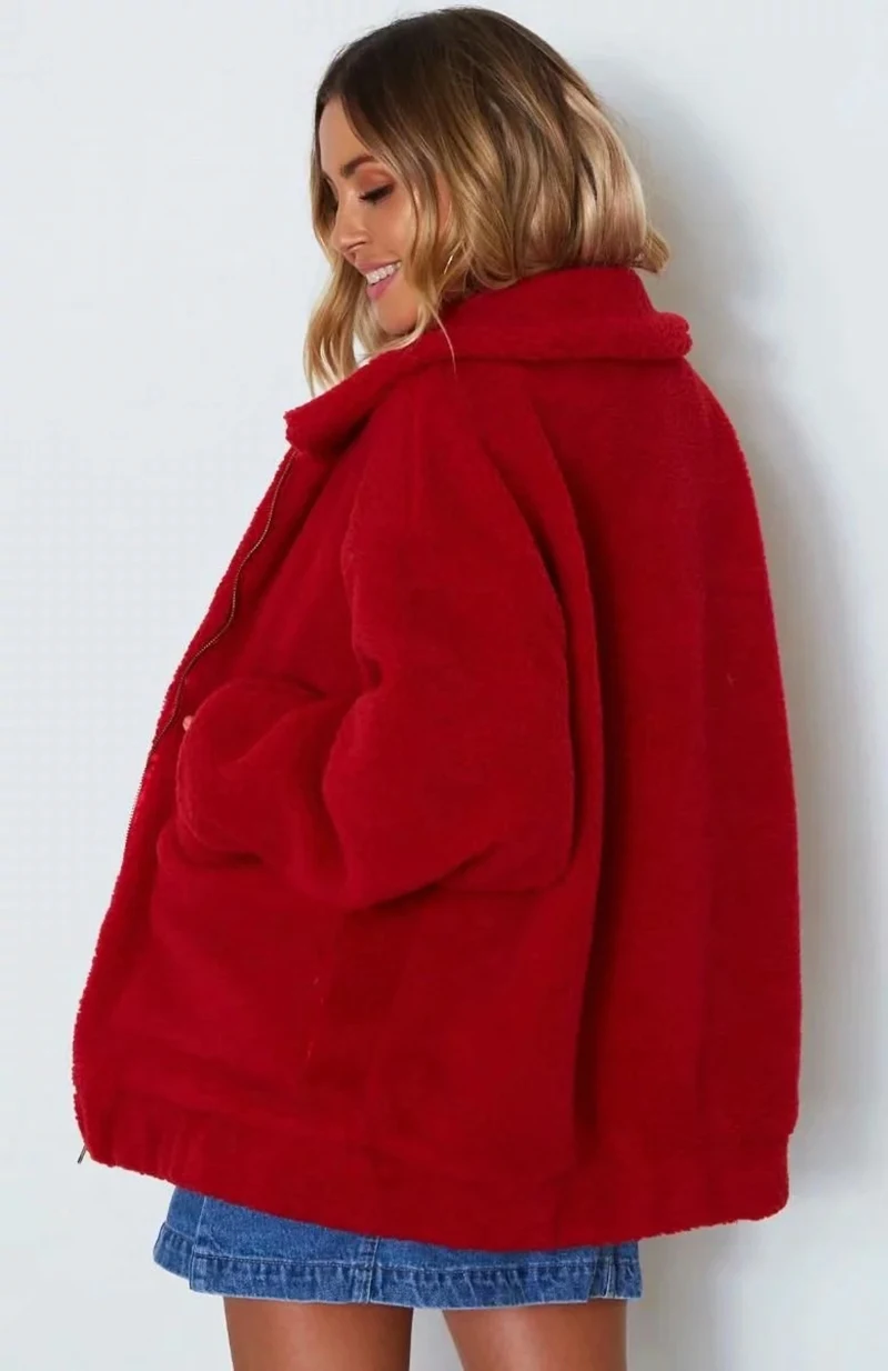 Осень-зима, Женские базовые куртки, одноцветная флисовая Меховая Куртка бомбер женская куртка, теплое весеннее повседневное женское пальто, верхняя одежда, новинка DR1007