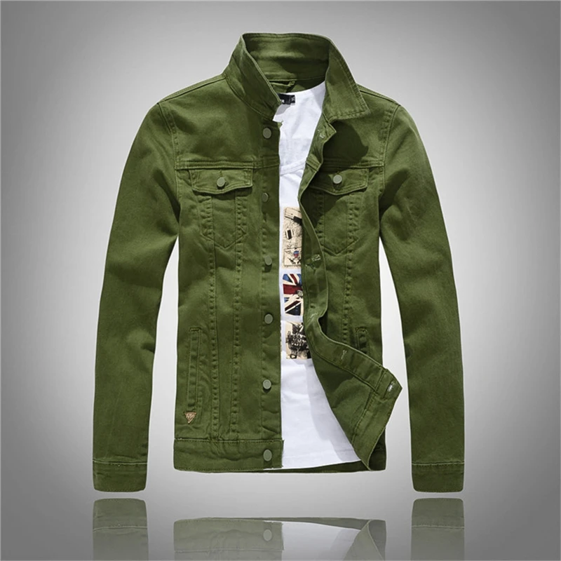 Denim Jackets Men Solid Color Jeans 