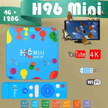 Tv Box Set top box Quad-Core H96mini 6K Youtube 4K Allwinner H6 128GB Android 9.0 Box tv Media-Player 3d-Iptv Bluetooth smart tv