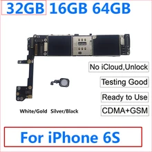 16G 32G 64G оригинальная материнская плата для iPhone 6S 4,7 ''с чипами Бесплатный iCloud/разблокировка логическая плата белый золотой розовый черный