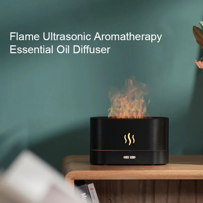 Kinscoter Aroma Diffuser Air Humidifier Ultrasonic Cool Mist Maker Fogger Led Essential Oil Flame Lamp Difusor