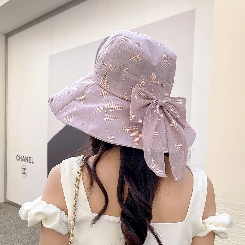 Panama 2022 Summer Bow Bucket Hat Women 