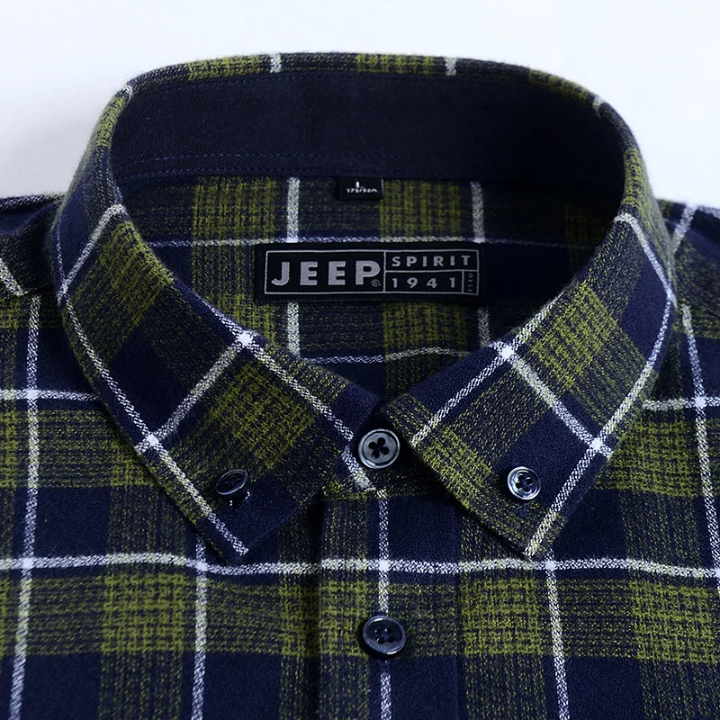 JEEP SPIRIT известный бренд мужские рубашки с длинным рукавом мужская клетчатая рубашка плюс размер M-4XL повседневные хлопковые мужские рубашки