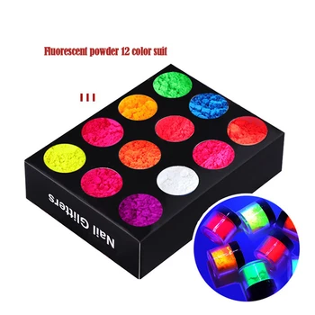 

1 Box DIY Nail Art Powder Decor Manicure Neon Pigment Powder Nail Fluorescence Gradient Glitter Summer Shinny Dust Ombre