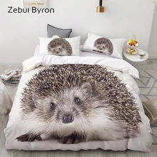 Juego de cama de lujo 3D personalizado/King/Europa/EE. UU., juego de funda de edredón, juego de edredón/Manta, juego de cama con patrón de erizo Animal, envío directo