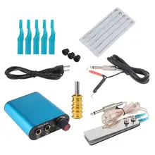 Дешевый Полный Начинающий комплект татуировок машина печатная машина тату-пистолет набор мощность коробка с рукояткой советы питания