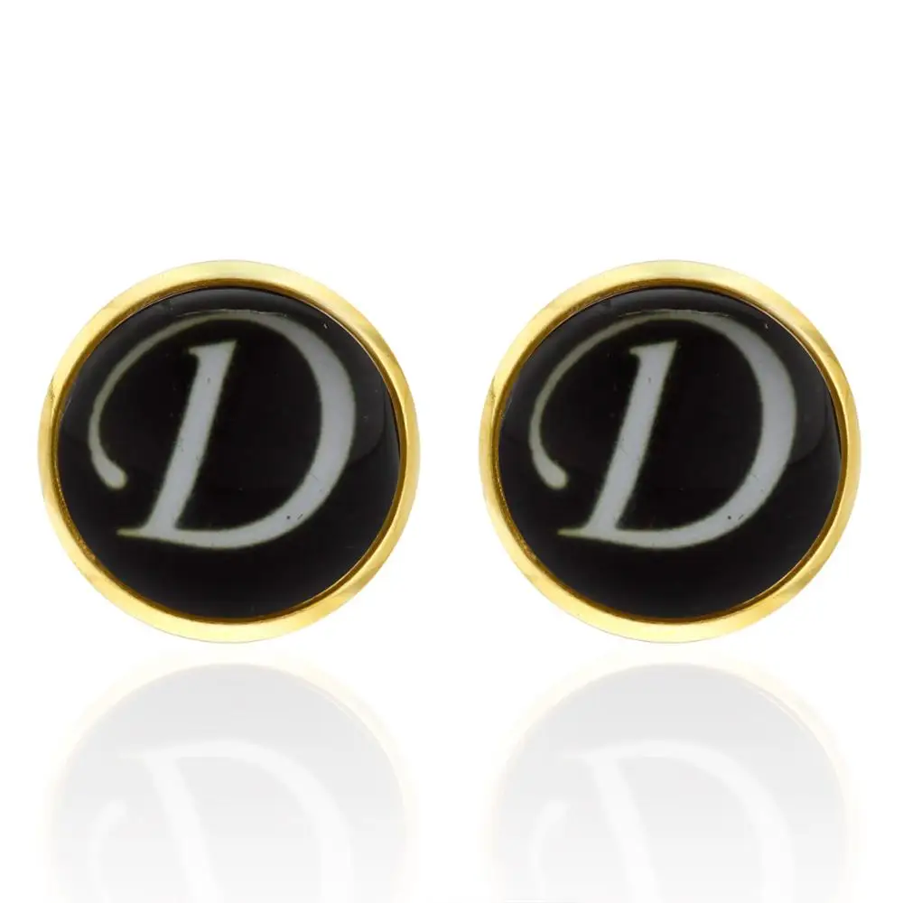 Модные новые мужские деловые золотые запонки «Алфавит» для мужчин, запонки, свадебные формальные запонки, запонки gemelos - Окраска металла: D