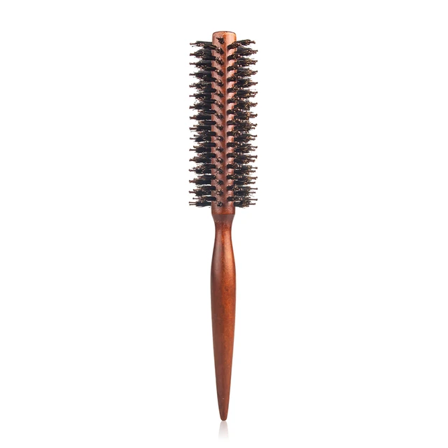 6 Style Natural Boar Bristle Hair Round Brush Wood Handle Round Barrel Hair Comb Hair Roller Brush Hairdressing Styling Tools ZB-ZWMGS-10mm