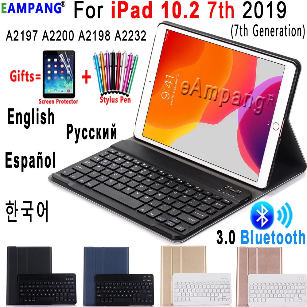 3 0 Bluetooth Keyboard Case For Ipad 10 2 Case For Apple Ipad 7th Generation 0 198 197 Russian Spanish English Keyboard Tablets E Books Case Aliexpress
