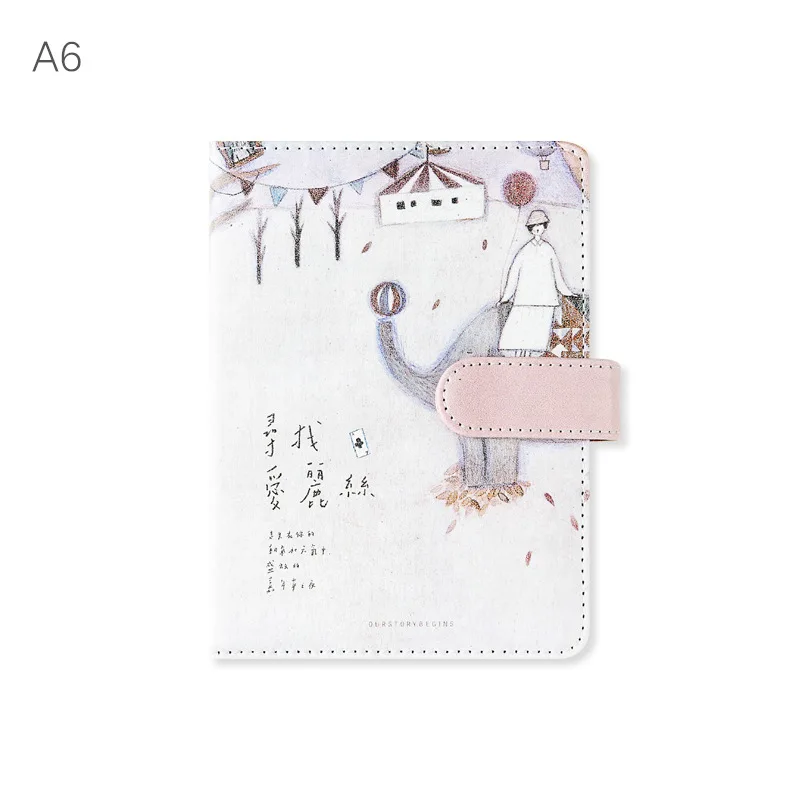 A6 креативный ПУ блокнот бумажный планировщик Bullet Journal Agenda школьный дневник записная книжка с магнитной пряжкой A6 Блокнот Дневник Книга - Цвет: D