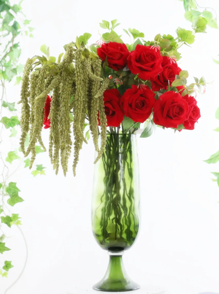Artificial foam wheat flower branch fake dog's tail grass plant home wedding floral decor