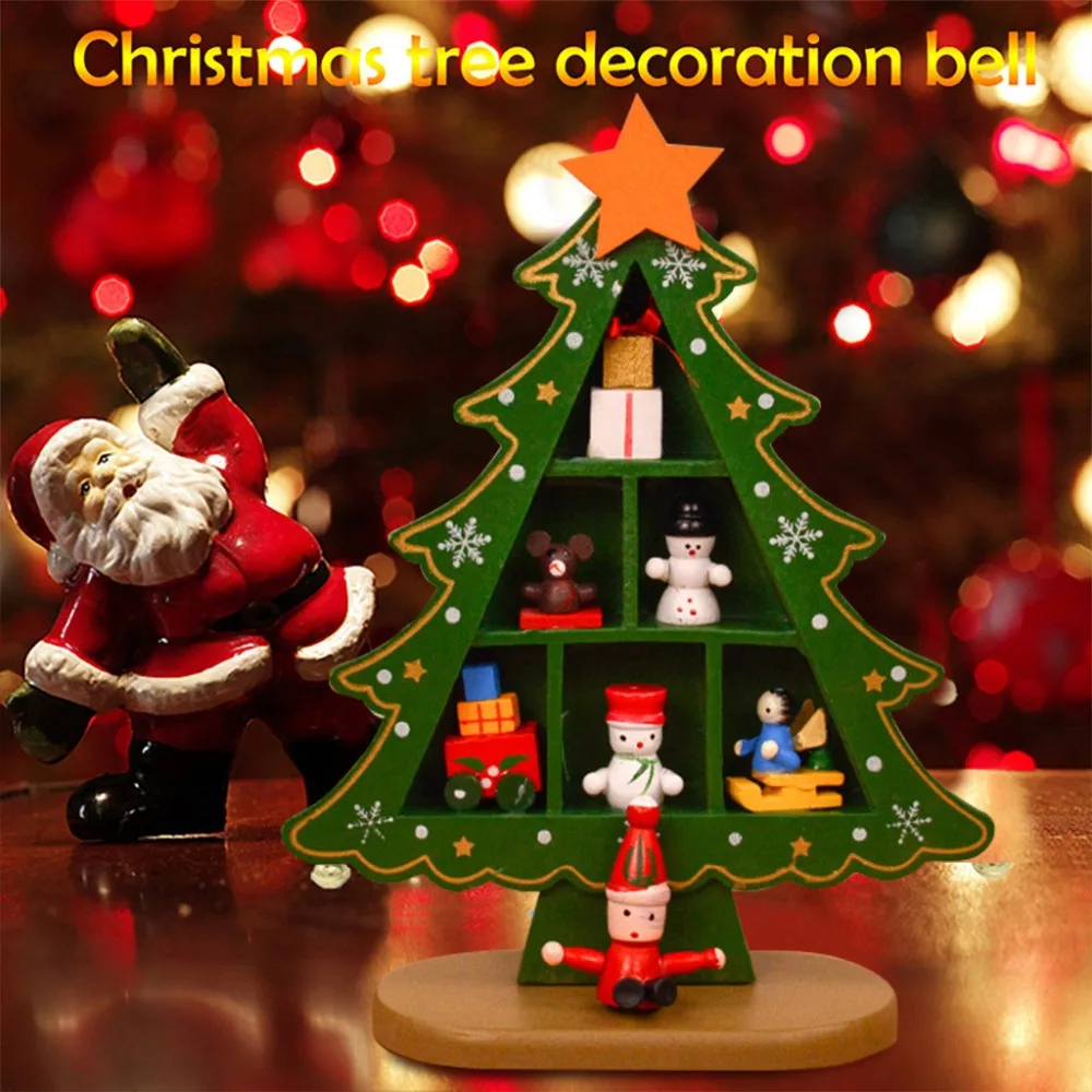 Миниатюрная Рождественская елка DIY деревянная ручная работа украшение стола для дома орнамент с рождественской елкой детская Подарочная игрушка vilten kerstboom 4FM