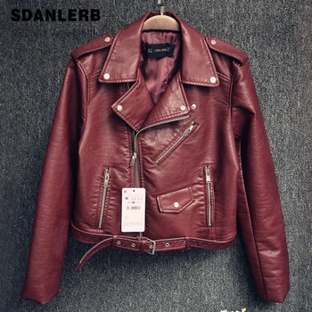 

Plus Size Imitation Leather Jackets PU Leather Jacket Women And Men Short Locomotive Leather Jacket Spring Autumn