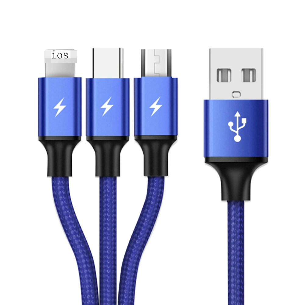 3 в 1 Micro usb type C мульти зарядное устройство кабель для Xiaomi Redmi Note 5/S2 samsung A60 S9