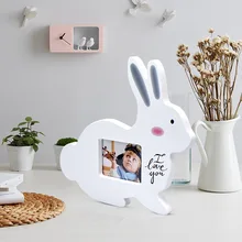 Милая детская фоторамка "сделай сам" отпечаток руки или след поцелуй кролик фоторамка с ростом ребенка Мемориал Подарочная рамка для домашнего украшения